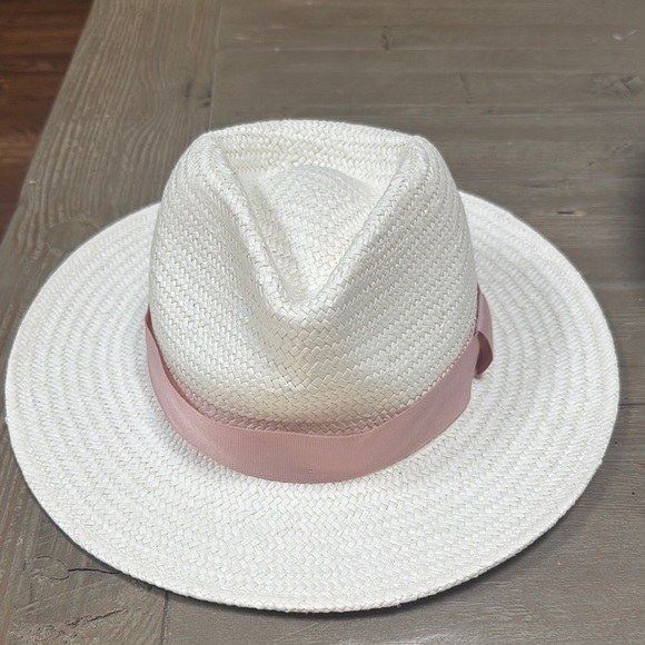 rag & bone Accessories - rag & bone White and Pink wide brim fedora Panama Hat